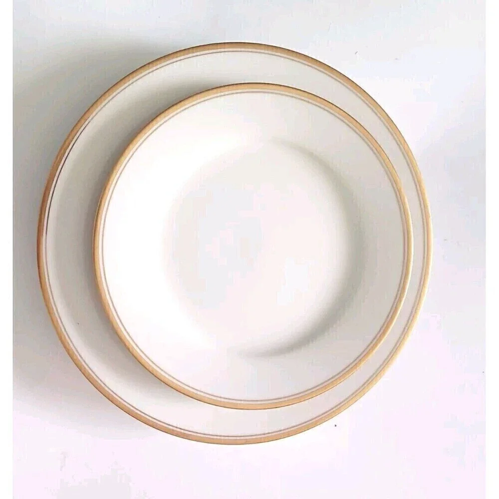 Noritake Japan Dinner Salad Plates Ivory China Viceroy 7222 Set Of 4 Vintage